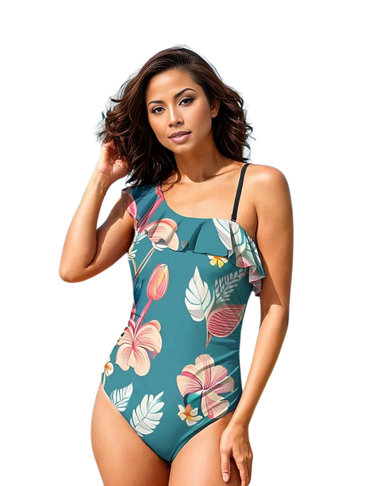 Leona Ruffled Swimsuit (Blue)